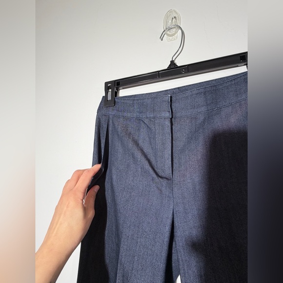 ST JOHN Dark Indigo Cotton Blend Denim Pants Sz 0 Made in USA Career Minimalist - Picture 3 of 7